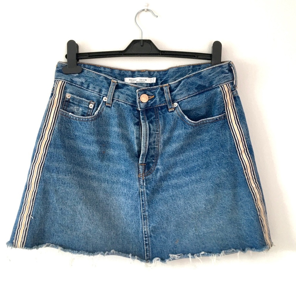 Bershka - denim skirt with side stripes
